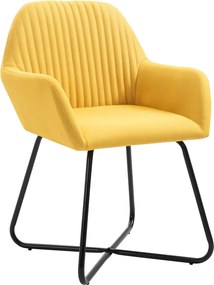 277109 vidaXL Трапезни столове, 6 бр, жълти, плат