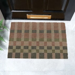 Изтривалка от кокосови влакна 40x60 cm Pink and Blue Check – Artsy Doormats