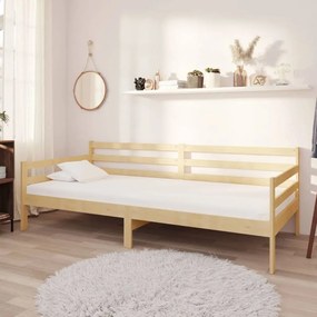 3083599 vidaXL Дневно легло с матрак, 90x200 см, борово дърво масив