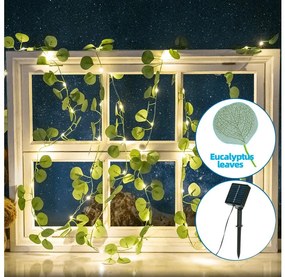 Aigostar - LED соларен гирлянд 100xLED/12м IP65 топла бяла евкалипт