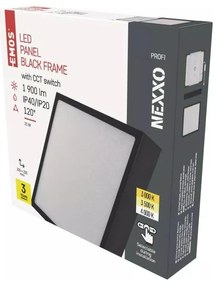Матово черно LED осветление за таван 22,5x22,5 cm Nexxo - EMOS