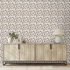 Тапет – Кафяво-бежова геометрия на сиво