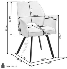 ТУЛИП Светло бежово (тъкан UF980-02) - МОДЕРЕН ТАПИЦИРАН СТОЛ С ПОДЛАКЪТНИЦИ ЗА ДНЕВНА/ТРАПЕЗАРИЯ/ОФИС ЛОФТ