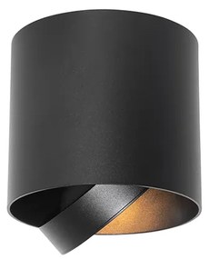 Дизайнерски повърхностно монтиран прожектор черен регулируем GU10 111mm - Impact