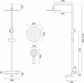 Душ система с Термостат Rea Lungo Titan