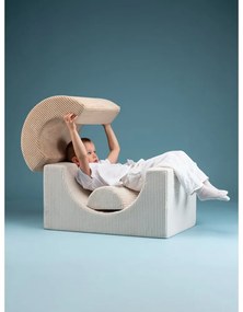 Кремаво велурено игрище от пяна 75x49x37 cm Rainbow Montessori – Wigiwama