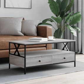 835302 vidaXL Кафе маса, сив сонома, 100x51x45 см, инженерно дърво
