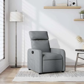 374165 vidaXL Реклайнер стол, светлосив, текстил