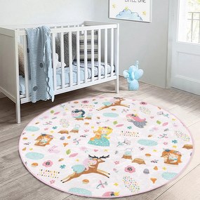 Светлорозов детски килим ø 120 cm Comfort - Mila Home