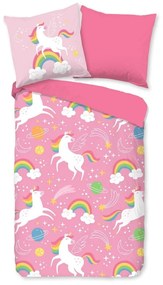 Розово единично детско спално бельо от микрофибър 140x200 cm – Good Morning