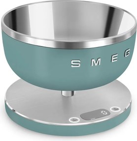 Кухненска везна Smeg Collezione KSC01EGMWW, До 5 кг/5 л, ТАРА, LED дисплей, Противоплъзгаща се основа, Автономия до 36 часа, Изумрудено зелен