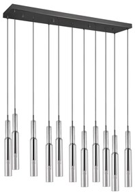 LED висящо осветително тяло със стъклен абажур в черно-сребристо Lucent - Trio Select