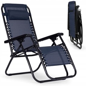 Шезлонг тъмно синьо