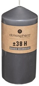 Свещ без аромат atmosphera Hugo, Кръгла, 7x13 cm - Тъмносив