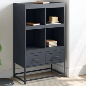 846604 vidaXL Висок шкаф, антрацит, 68x39x111,5 см, стомана