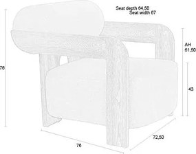 Бежово кресло от букле Oolong – Zuiver