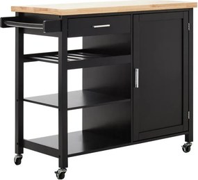 Кухненски остров на колелца от масивно каучуково дърво 48x105 cm Frankfurt – Premier Housewares
