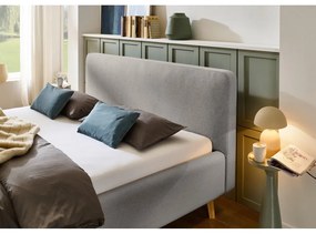 Сиво единично легло 120x200 cm тапицирано без ламелно дъно Mattis – Meise Möbel