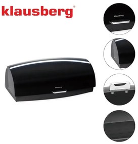 Кутия за хляб Klausberg KB 7931, 45 см, Ергономична дръжка, Метална, Черен