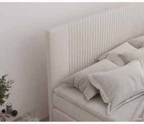 Бежово боксспринг легло 180x200 cm с място за съхранение Bergamo – Maison de Rêve