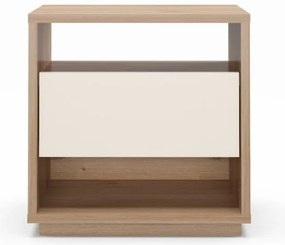 Кремаво/естествено нощно шкафче от декор от дъб Dennis – Marckeric