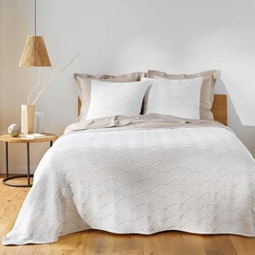 Бяло/бежово комплект шалте и калъфка за възглавница от джърси 220x240 cm Cassandra – douceur d'intérieur