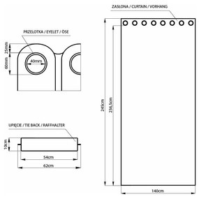 Кремаво затъмняващо перде 140x245 cm Eyelets – Restilo