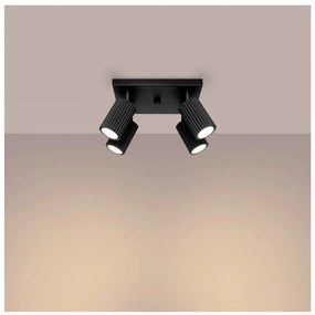 Черно осветително тяло за таван 25x25 cm Gleam – Sollux