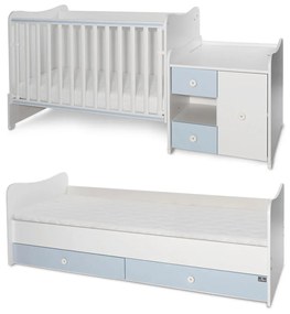 LORELLI Classic Трансформиращо се легло-люлка 190/72 см. MINI MAX БЯЛО/BABY BLUE