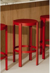 Червен стоманен бар стол (височина на седалката 65 cm) Doon – noo.ma