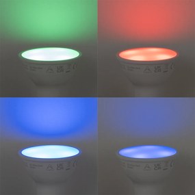 Комплект от 5 интелигентни GU10 50mm димируеми LED крушки Опал RGBW 4.7W 400 lm 2700-6500K