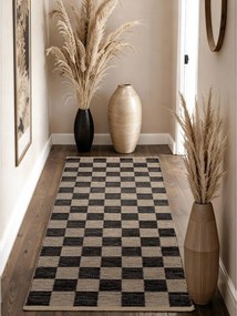 Черна/кремава двустранна/ръчно изработена пътека със смес от юта 80x200 cm Rex – Hanse Home