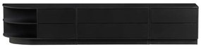 Черен модулен ТВ шкаф от масивен бор 228x40 cm Finca – WOOOD