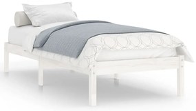 809983 vidaXL Рамка за легло, бяла, бор масив, 90x190 см, Single