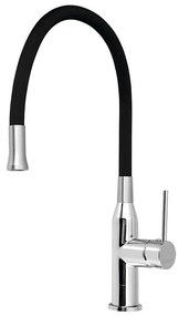 Sapho - Кран за мивка с гъвкаво рамо SILI черен/месинг