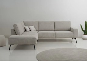 Сиво-бежов шенилов ъглов диван (ляв ъгъл/L форма) Amsterdam – Scandic