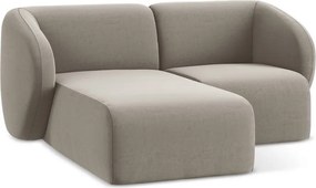 Светлокафяв кадифен ъглов диван (ляв ъгъл) Lani – Makamii