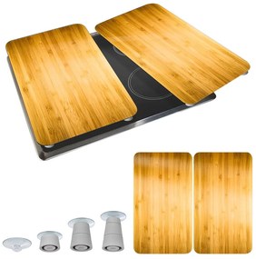 Капаци за печка 2 бр. от закалено стъкло 52x30 cm Wooden – Maximex