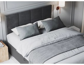 Тъмно сиво кадифено двойно легло , 180 x 200 cm Mimicry - Mazzini Beds
