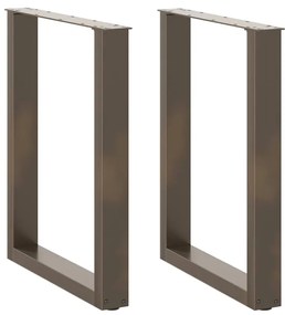 4013183 vidaXL Крака за трапезна маса, U-образни, 2 бр., естествена стомана, 60 x (72-73) см, стомана