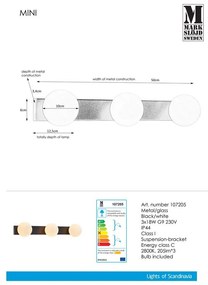 Черна стенна лампа Mini - Markslöjd