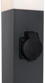 Външна лампа тъмно сива 80 см с гнездо IP44 - Malios