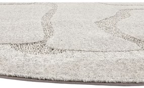 Светлосив вълнен кръгъл килим ø 133 cm Morphic Organica – Agnella