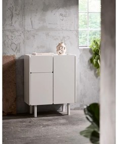 Бяло шкафче 80x100x40 cm Bera – Unique Furniture