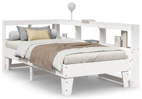 3324545 vidaXL Легло с етажерка за книги, без матрак, 100x200 см, бор масив