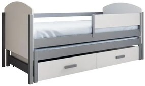 Детско легло Пеони-бяло-сиво-180 x 80