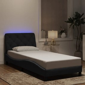 3213821 vidaXL Рамка за легло с LED осветление без матрак, черна, 80x200 см, кадифе