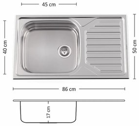 Leks POWER BB 86.1 SI Кухненска мивка за вграждане