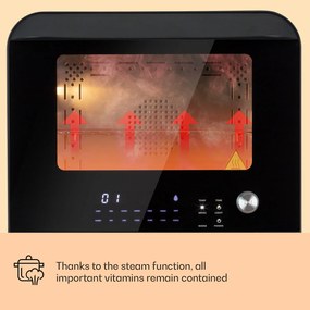 Klarstein Vita Pro, фритюрник с горещ въздух и готвене на пара, 2450 W, 18 литра, 14 програми, резервоар за вода 800 мл