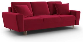 Червен кадифен разтегателен диван с място за съхранение 235 cm Kyoto – Cosmopolitan Design